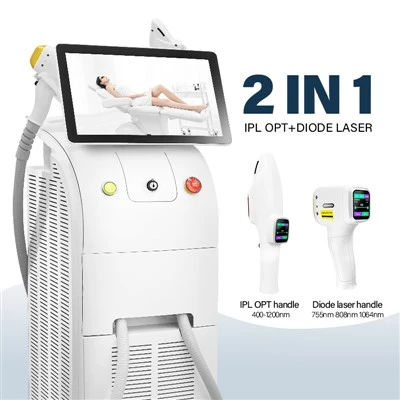 2-in-1 IPL OPT + Diode لیزر سے بالوں کو ہٹانے کی مشین