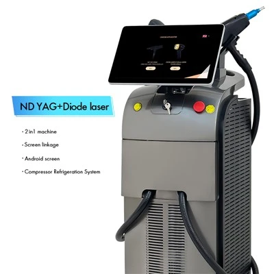 2-in-1 ND YAG + ڈایڈڈ لیزر سے بالوں کو ہٹانے والی مشینیں۔